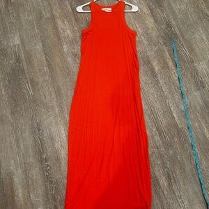 Sleeveless Coral/ Orangish LOFT Maxi Tank Dress
